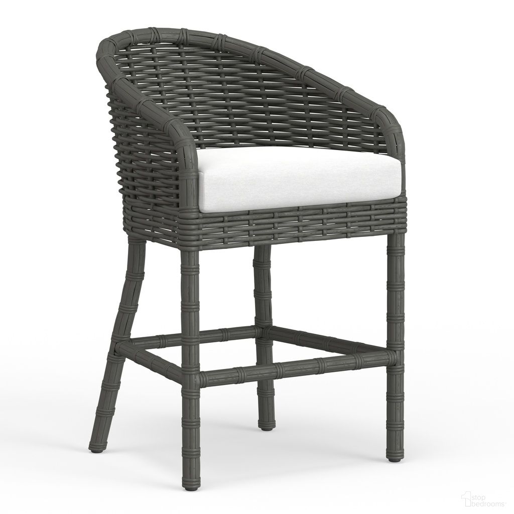 The appearance of Cabo Barstool in Soothe Pearl designed by Sunset West in the transitional interior design. This soothe pearl piece of furniture was selected by 1StopBedrooms from Cabo Collection to add a touch of cosiness and style into your home. Sku: SW8001-7B-PRL-STKIT. Material: Resin Wicker.