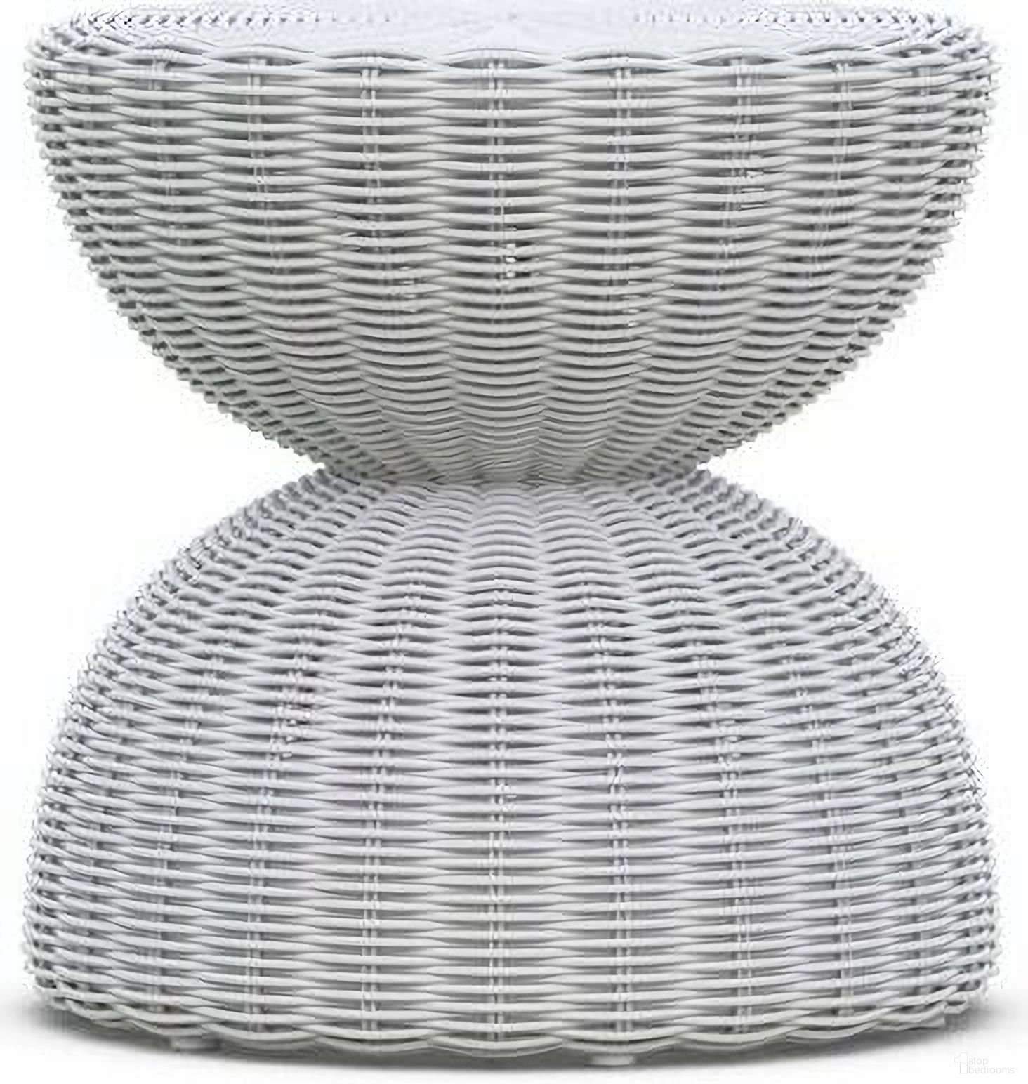 The appearance of Cabo Side Table In Beach White designed by Azzurro Living in the coastal interior design. This beach white piece of furniture  was selected by 1StopBedrooms from Cabo Collection to add a touch of cosiness and style into your home. Sku: CAB-AW04ST. Material: Aluminum.