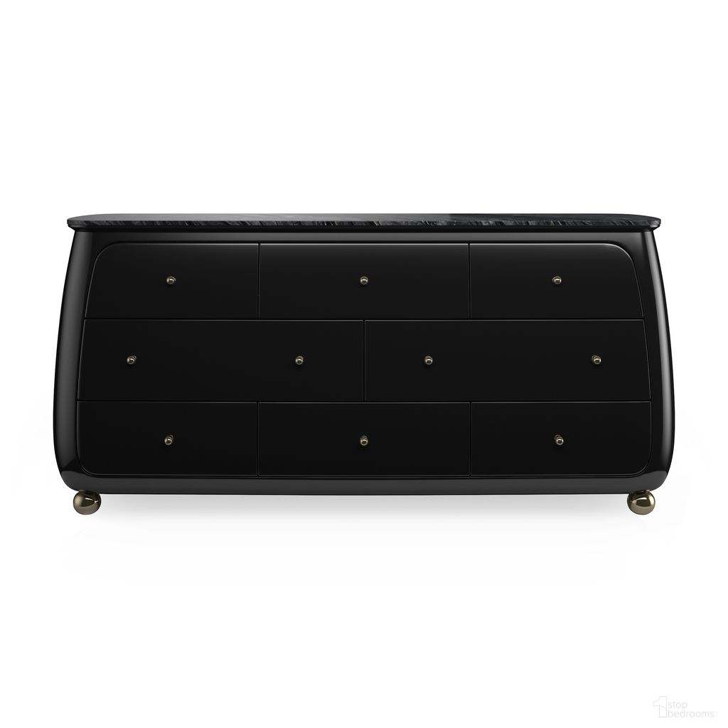 The appearance of Cabochon Dresser In Black designed by Caracole in the modern / contemporary interior design. This black piece of furniture  was selected by 1StopBedrooms from Cabochon Collection to add a touch of cosiness and style into your home. Sku: CLA-424-013. Material: Resin.