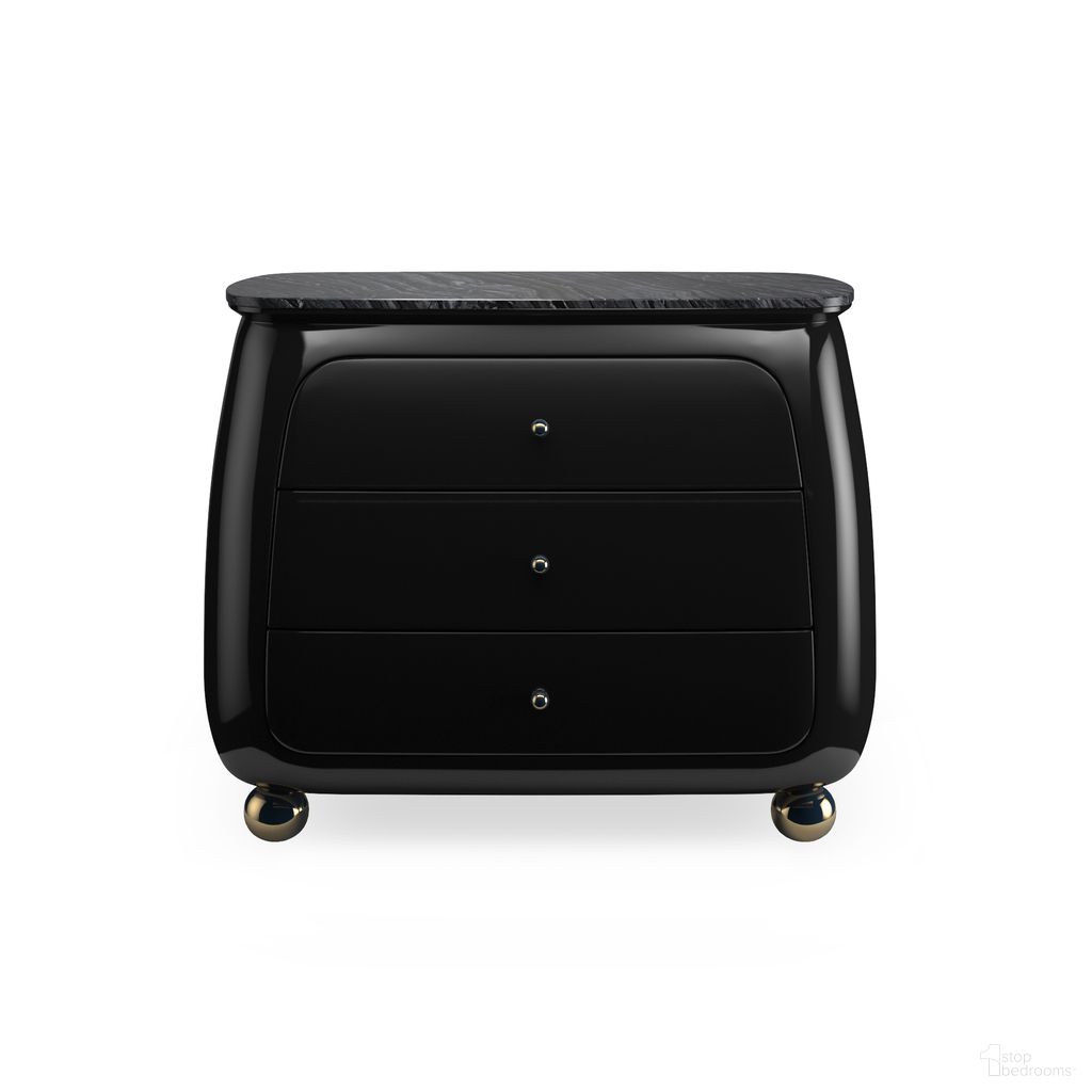 The appearance of Cabochon Nightstand In Black designed by Caracole in the modern / contemporary interior design. This black piece of furniture was selected by 1StopBedrooms from Cabochon Collection to add a touch of cosiness and style into your home. Sku: CLA-424-069. Material: Resin.