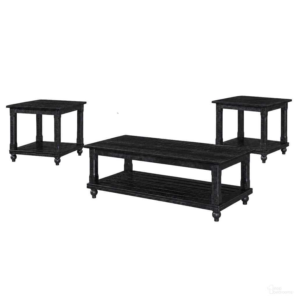 Cade 3 Piece Occasional Table Set In Black
