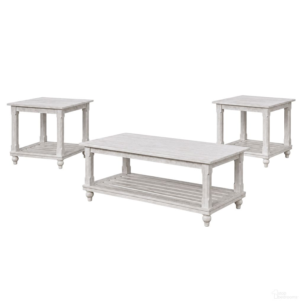 Cade 3 Piece Occasional Table Set In White