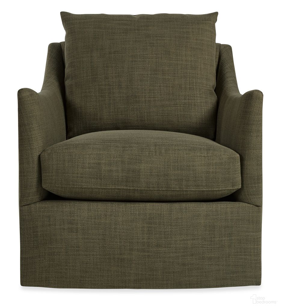 Cade Swivel Chair In Forest Green