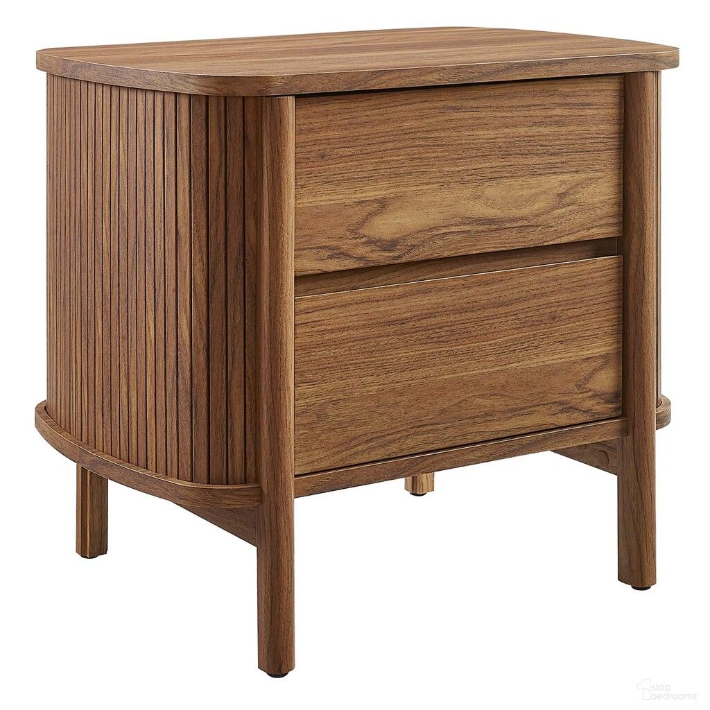 The appearance of Cadence 2 Drawer Nightstand In Walnut designed by Modway in the modern / contemporary interior design. This walnut piece of furniture was selected by 1StopBedrooms from Cadence Collection to add a touch of cosiness and style into your home. Sku: MOD-7158-WAL. Material: MDF.