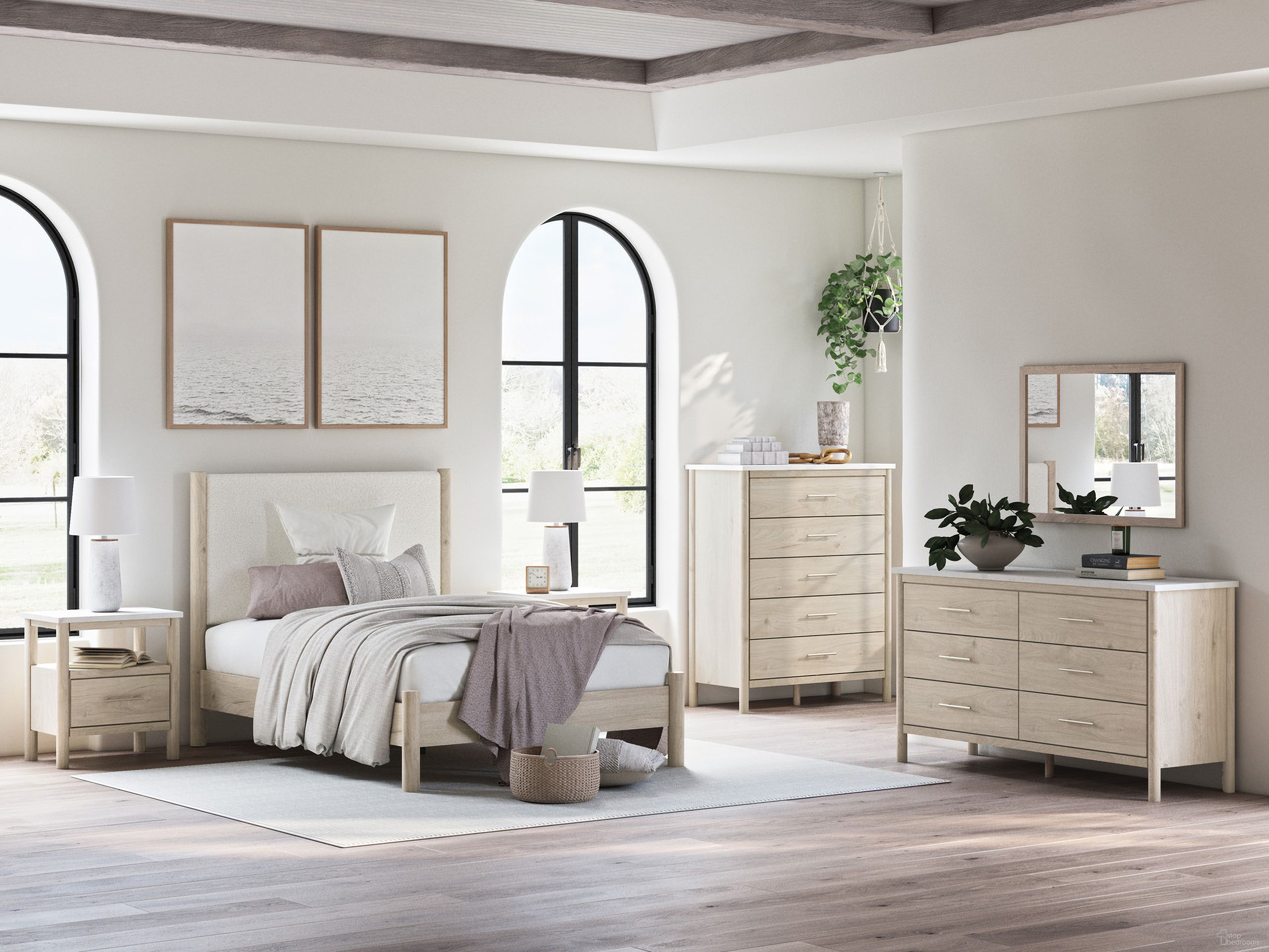 The appearance of Cadmori Youth Upholstered Panel Bedroom Set In Two-tone designed by Signature Design by Ashley in the transitional interior design. This two-tone piece of furniture  was selected by 1StopBedrooms from Cadmori Collection to add a touch of cosiness and style into your home. Sku: B100-12;B2615-84;B2615-87;B2615-91. Bed Type: Panel Bed. Material: Wood. Bed Size: Full.