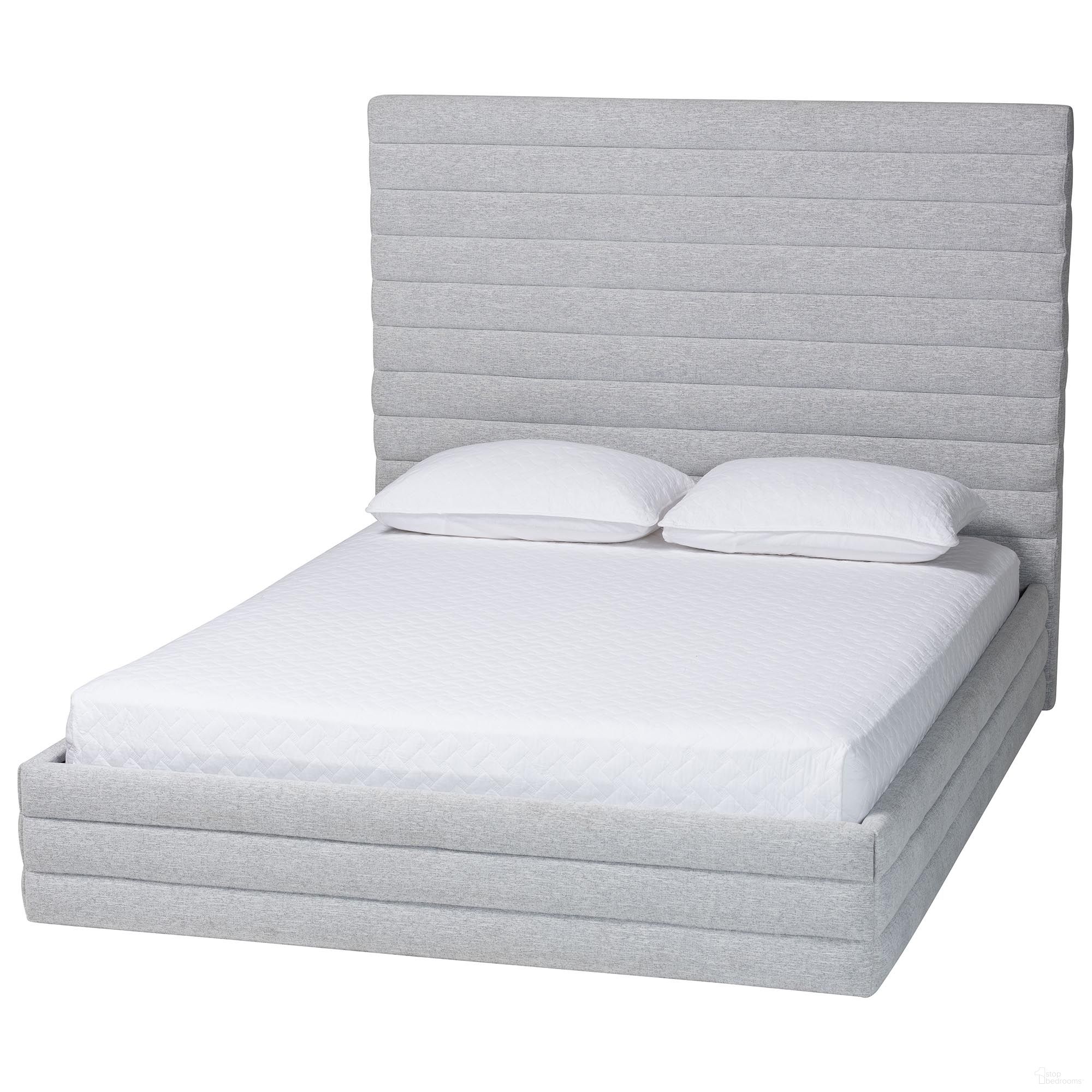 The appearance of Cadmus Channel-Tufted Fabric King Platform Bed In Light Grey designed by Baxton Studio in the modern / contemporary interior design. This light grey piece of furniture  was selected by 1StopBedrooms from Cadmus Collection to add a touch of cosiness and style into your home. Sku: BBT61237-Light Grey-King. Bed Type: Platform Bed. Material: Polyester. Bed Size: King.