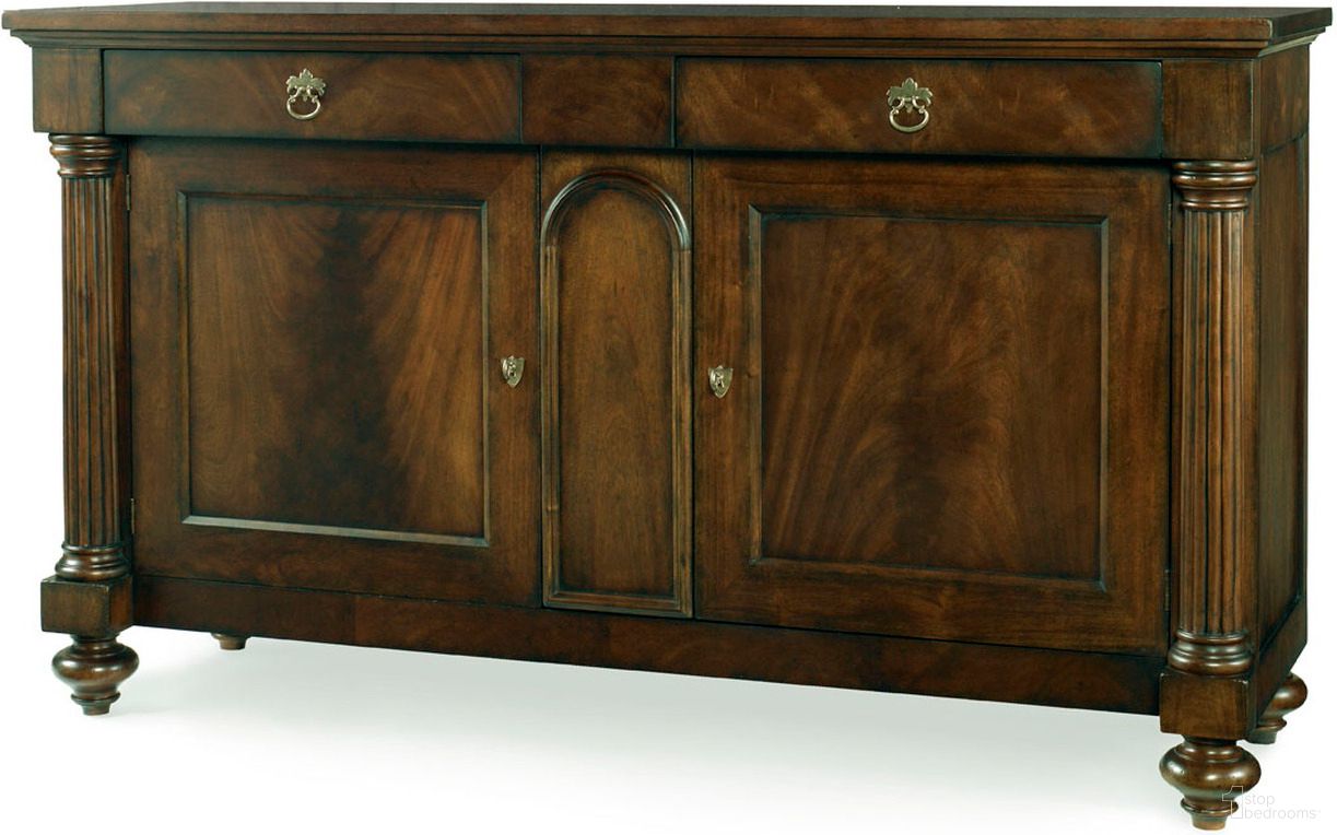 The appearance of Cadogan Garden Credenza In Cognac designed by Century Furniture in the modern / contemporary interior design. This cognac piece of furniture was selected by 1StopBedrooms from Chelsea Club Collection to add a touch of cosiness and style into your home. Sku: 36H-403. Material: Mahogany.