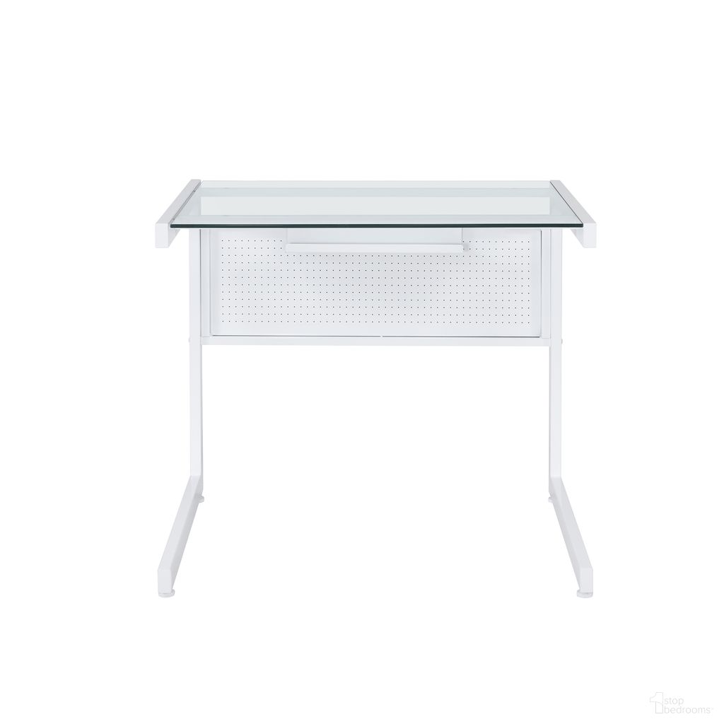 The appearance of Caesar 34x28 Desk In White designed by Euro Style in the modern / contemporary interior design. This white piece of furniture was selected by 1StopBedrooms from Caesar Collection to add a touch of cosiness and style into your home. Sku: 27556-WHT. Material: Glass.