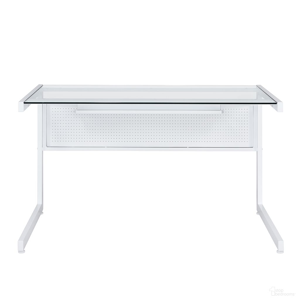 The appearance of Caesar 50x28 Desk In White designed by Euro Style in the modern / contemporary interior design. This white piece of furniture was selected by 1StopBedrooms from Caesar Collection to add a touch of cosiness and style into your home. Sku: 27540-WHT. Material: Glass.