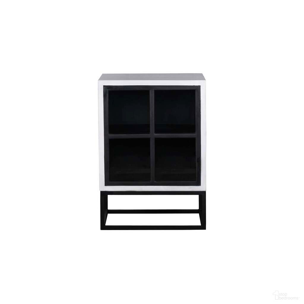 The appearance of Caged Side Table In White and Black designed by LH Imports in the modern / contemporary interior design. This white/black piece of furniture  was selected by 1StopBedrooms from Caged Collection to add a touch of cosiness and style into your home. Sku: ARC-SHA-75. Material: Mango Wood.