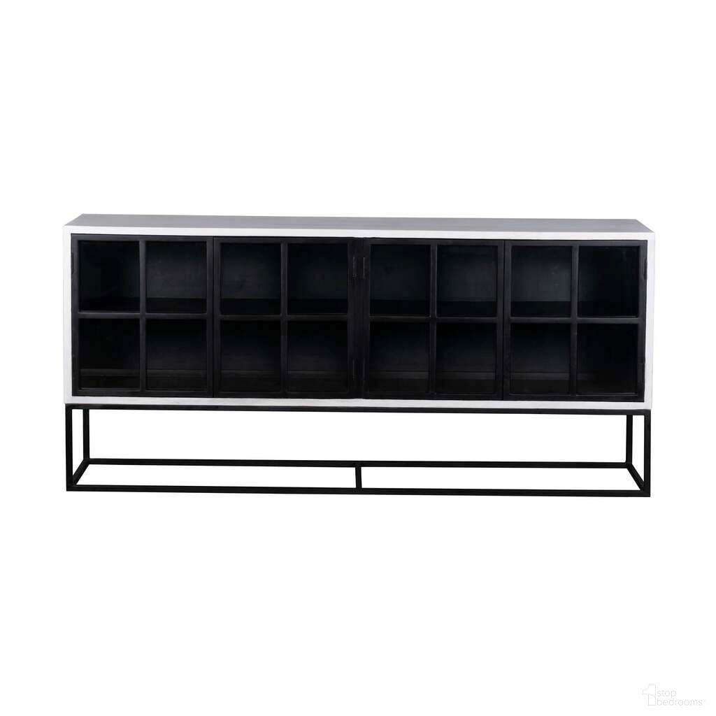 The appearance of Caged Sideboard In White and Black designed by LH Imports in the modern / contemporary interior design. This white/black piece of furniture  was selected by 1StopBedrooms from Caged Collection to add a touch of cosiness and style into your home. Sku: ARC-SHA-74. Material: Mango Wood.