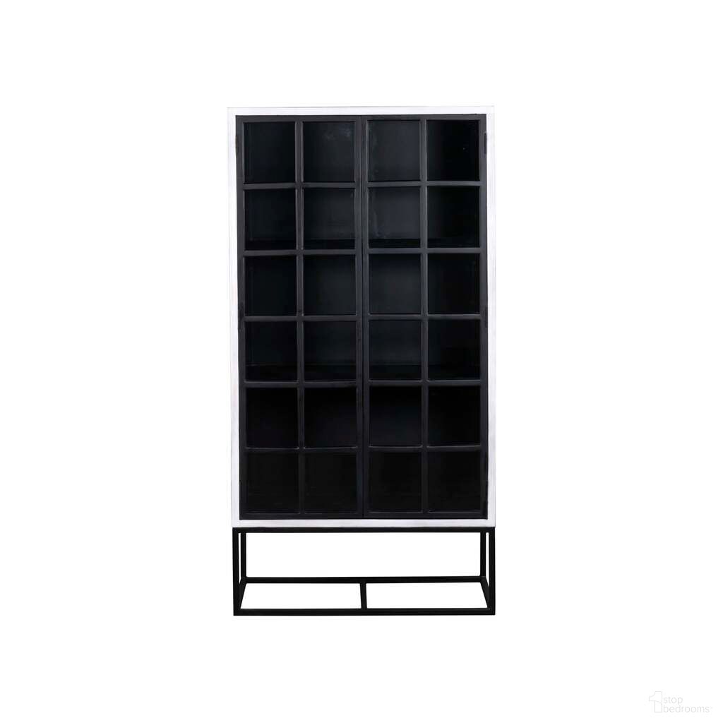 The appearance of Caged Tall Cabinet In White and Black designed by LH Imports in the modern / contemporary interior design. This white/black piece of furniture  was selected by 1StopBedrooms from Caged Collection to add a touch of cosiness and style into your home. Sku: ARC-SHA-73. Material: Mango Wood.