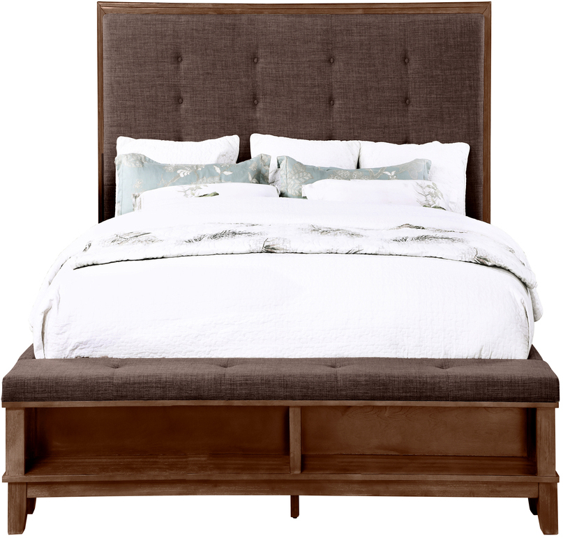 Cagney Chestnut King Upholstered Panel Bed by New Classic | 1StopBedrooms
