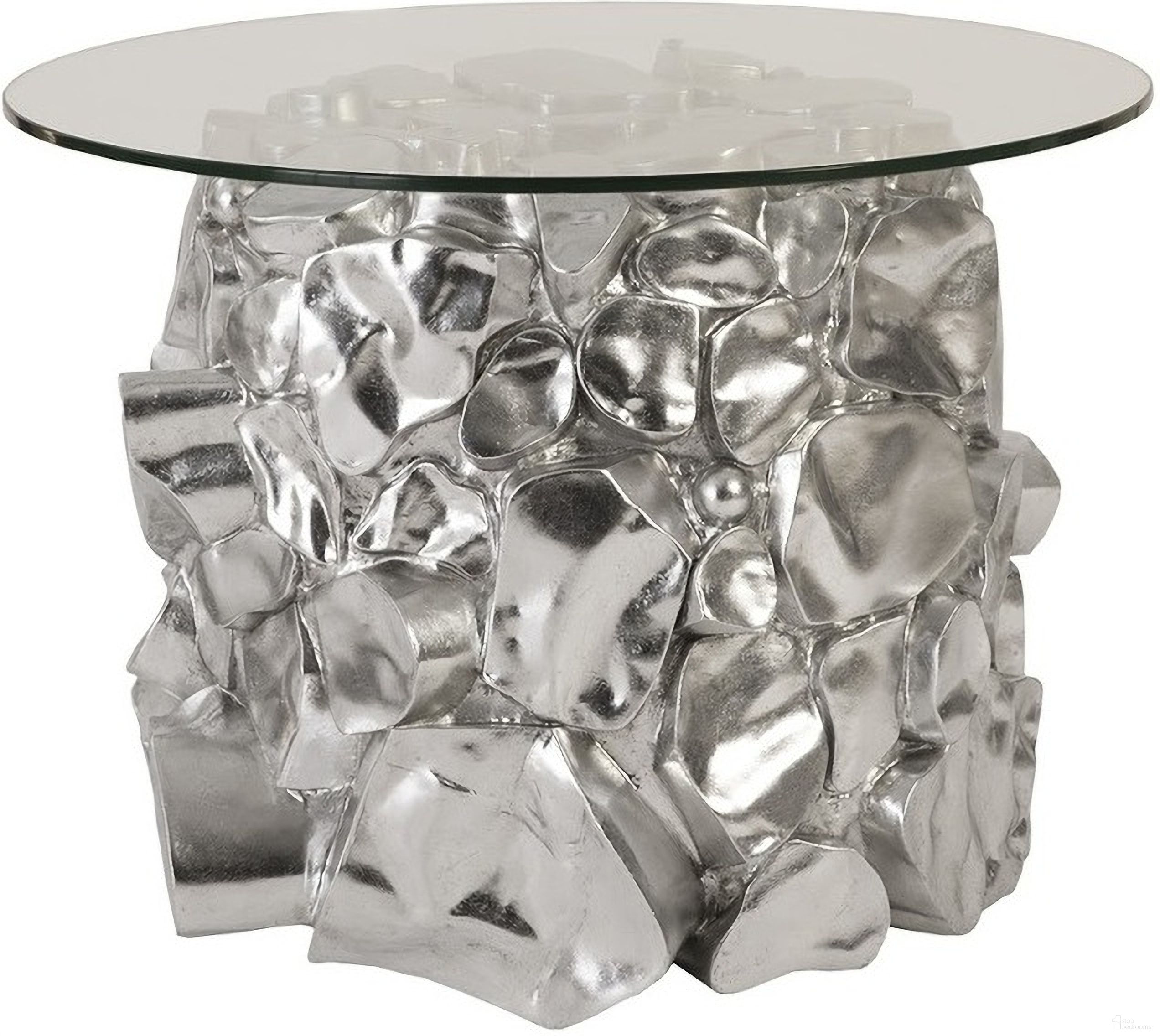 Cairn Sculptural Side Table In Silver