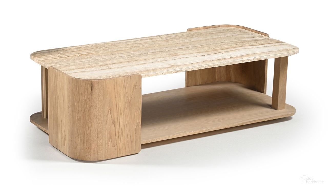The appearance of Calabria Marble and Oak Wood Coffee Table In Beige and Natural designed by Meridian in the modern / contemporary interior design. This beige/natural piece of furniture was selected by 1StopBedrooms from Calabria Collection to add a touch of cosiness and style into your home. Sku: 77045Natural-CT. Material: Marble.