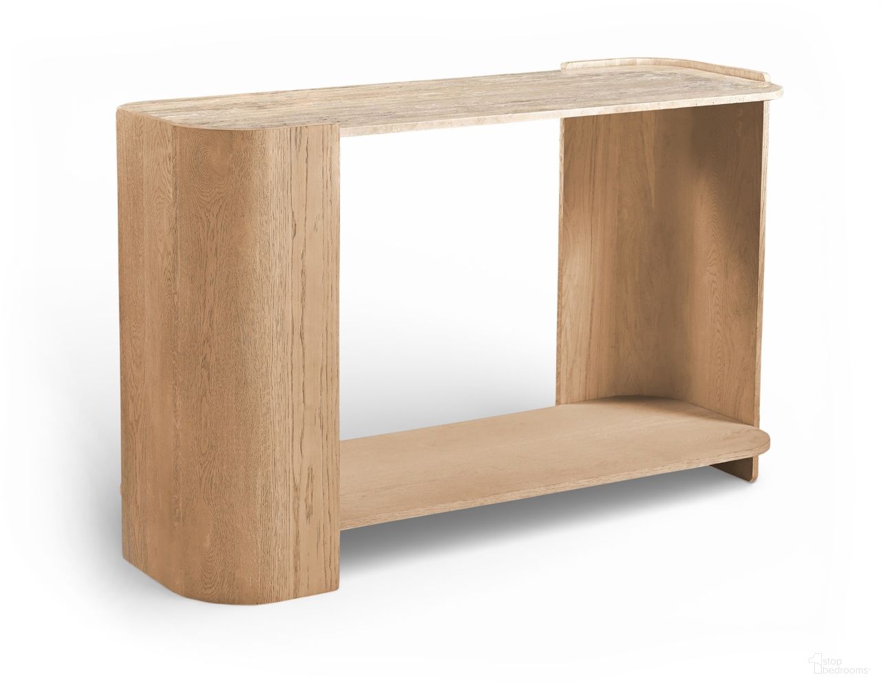 The appearance of Calabria Marble and Oak Wood Console Table In Beige and Natural designed by Meridian in the modern / contemporary interior design. This beige/natural piece of furniture  was selected by 1StopBedrooms from Calabria Collection to add a touch of cosiness and style into your home. Sku: 77045Natural-ST Box 1/2 (Top);77045Natural-ST Box 2/2 (Base). Material: Marble.