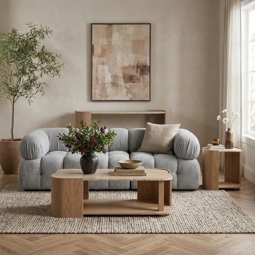 Calabria Occasional Table Set In Beige/Natural