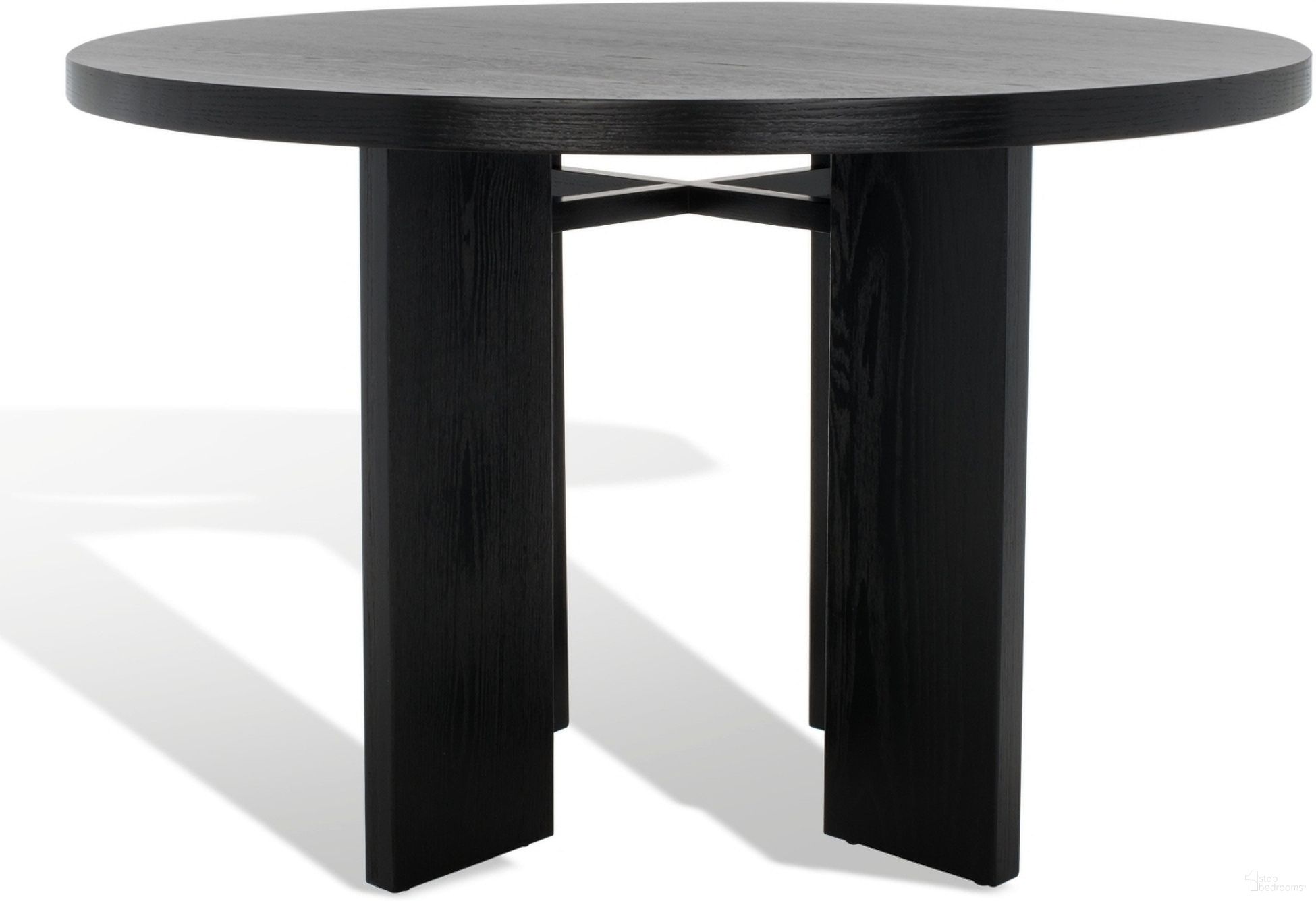 Calamaria Round Wood Dining Table In Black