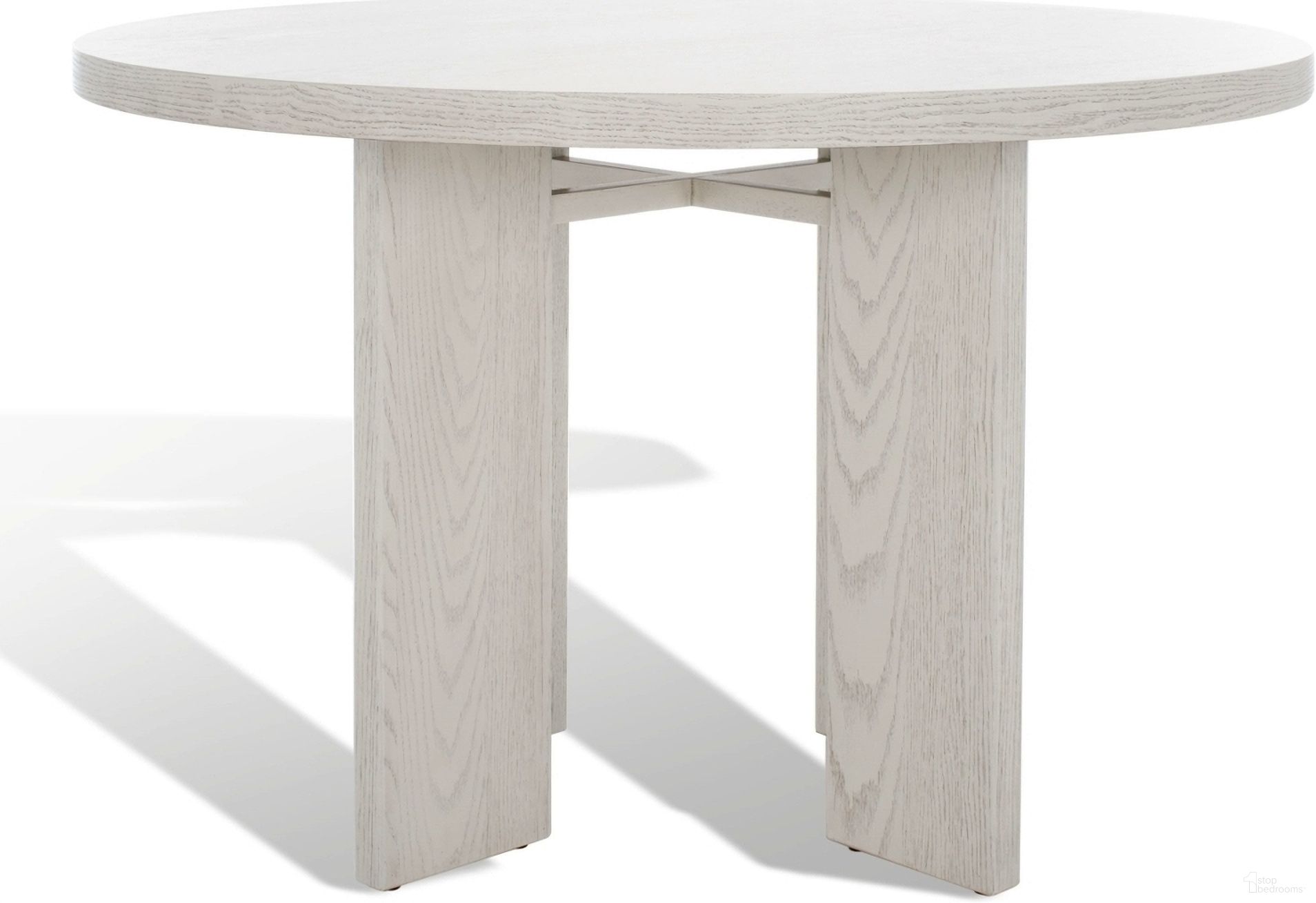 Calamaria Round Wood Dining Table In White Wash