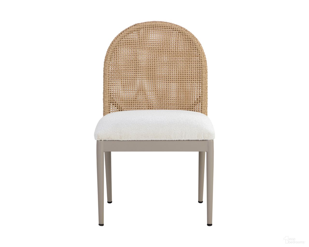 Calandri Dining Chair Set of 2 In Greige and Louis Cream
