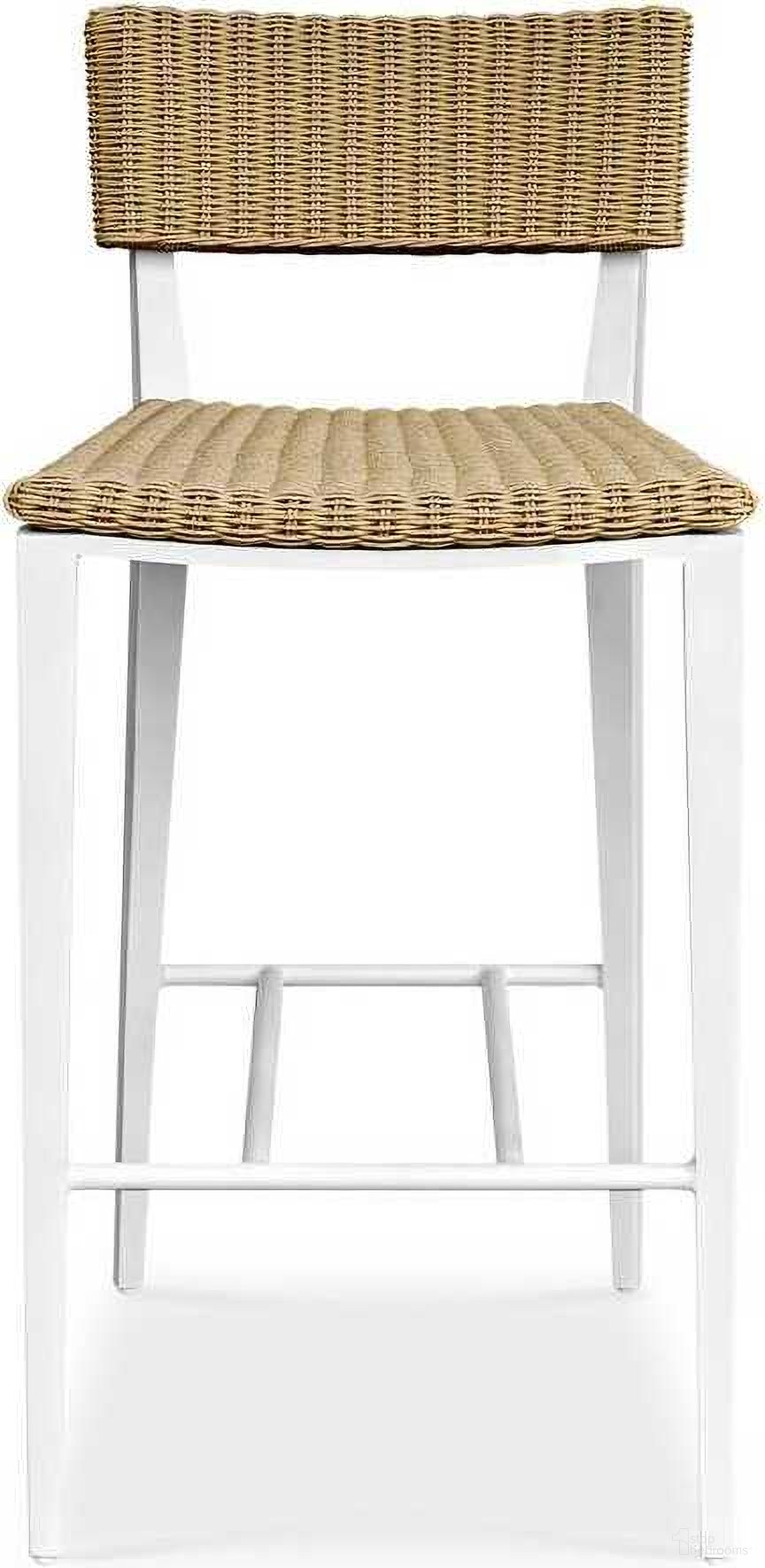 The appearance of Calbas Outdoor Bar Stool In White designed by Uttermost in the coastal interior design. This white piece of furniture was selected by 1StopBedrooms from Calbas Collection to add a touch of cosiness and style into your home. Sku: 50243. Material: Wicker.