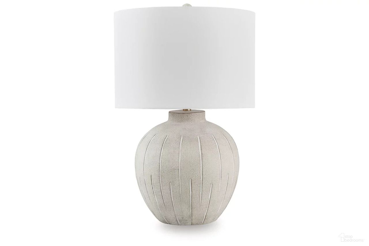 The appearance of Calbert Table Lamp In Warm Gray designed by Signature Design by Ashley in the transitional interior design. This warm gray piece of furniture was selected by 1StopBedrooms from Calbert Collection to add a touch of cosiness and style into your home. Sku: L235824. Material: Fabric.
