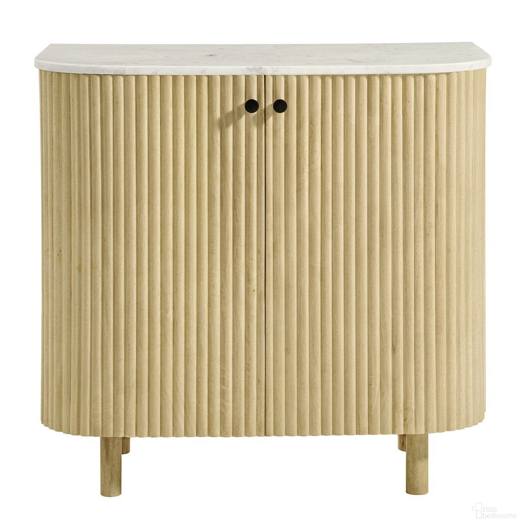 The appearance of Caldera 33 Inch Curved Solid Wood and Marble Accent Storage Cabinet In Natural designed by Modway in the modern / contemporary interior design. This natural piece of furniture was selected by 1StopBedrooms from Caldera Collection to add a touch of cosiness and style into your home. Sku: EEI-7354-NAT. Material: Solid Wood.