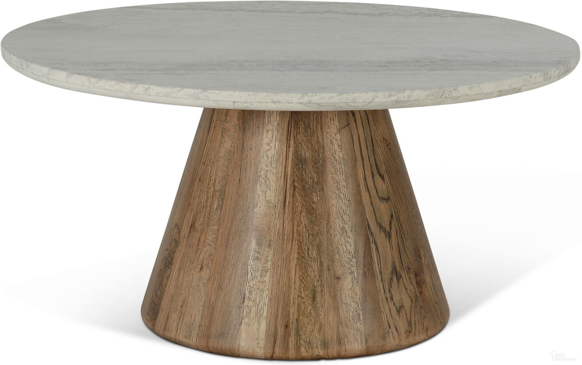 The appearance of Caldera Coffee Table In White Travertine with Light Oak Base designed by Home Trends and Design in the modern / contemporary interior design. This light oak and white piece of furniture  was selected by 1StopBedrooms from Caldera Collection to add a touch of cosiness and style into your home. Sku: ZWCALCTAWTLO. Material: Travertine.