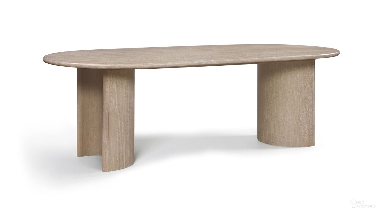The appearance of Caldra 94 Inch Oak Veneer and Solid Wood Dining Table In Natural designed by Meridian in the transitional interior design. This natural piece of furniture  was selected by 1StopBedrooms from Caldra Collection to add a touch of cosiness and style into your home. Sku: 772Natural-T Box 1/2 (Top);772Natural-T Box 2/2 (Base). Table Base Style: Double Pedestal. Table Top Shape: Oval. Material: MDF. Size: 42" x 94".