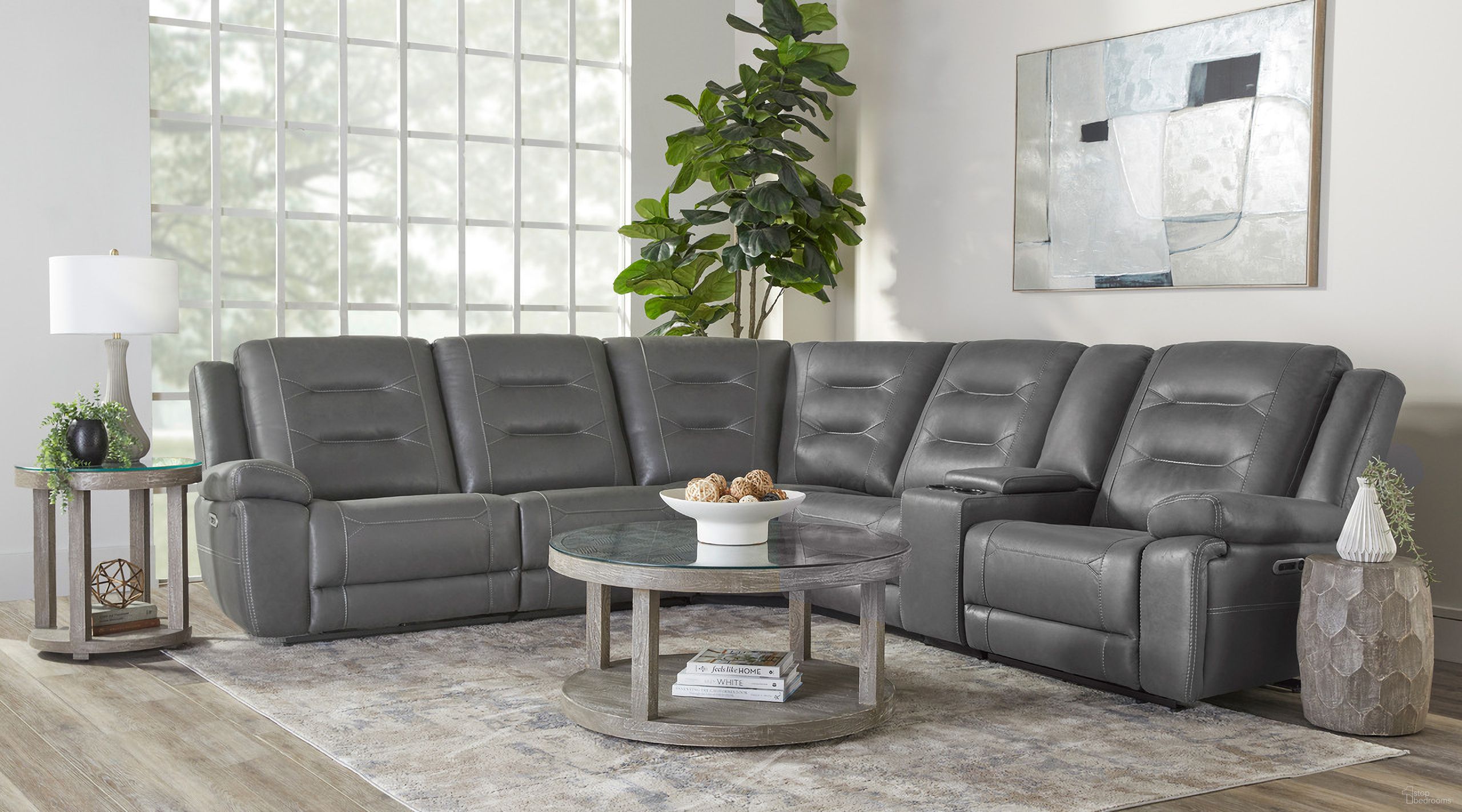The appearance of Caldwell 6 Piece Modular Power Reclining Sectional with Power Adjustable Headrests In Tahoe Charcoal designed by Parker House in the modern / contemporary interior design. This tahoe charcoal piece of furniture was selected by 1StopBedrooms from Caldwell Collection to add a touch of cosiness and style into your home. Sku: MCAL#811LPH-TACH;MCAL#860-TACH;MCAL#840-TACH;MCAL#850-TACH;MCAL#810PH-TACH;MCAL#811RPH-TACH. Material: Performance Fabric.