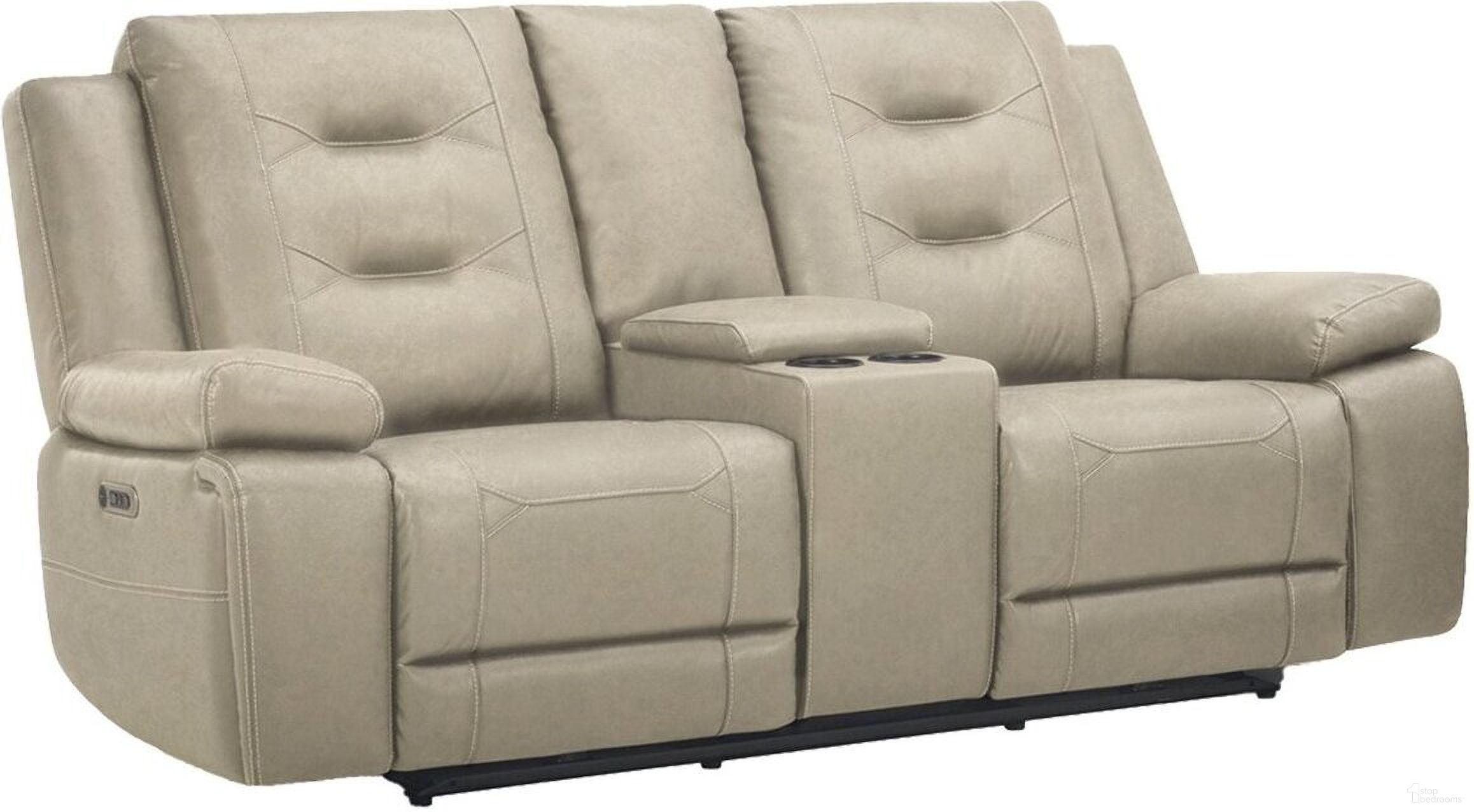 The appearance of Caldwell Power Console Loveseat with Power Headrest In Tahoe Fog designed by Parker House in the modern / contemporary interior design. This tahoe fog piece of furniture was selected by 1StopBedrooms from Caldwell Collection to add a touch of cosiness and style into your home. Sku: MCAL#822CPH-TAFG. Material: Polyester.