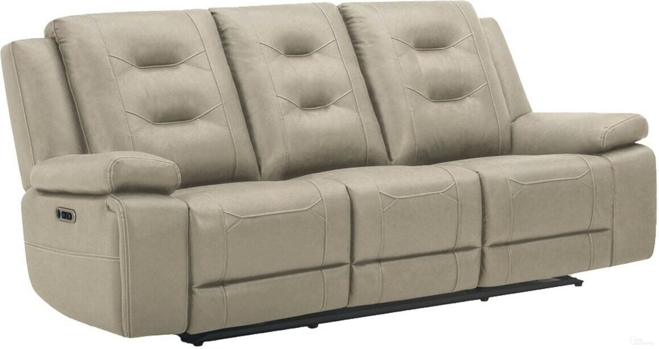 The appearance of Caldwell Power Reclining Sofa with Power Headrest In Tahoe Fog designed by Parker House in the modern / contemporary interior design. This tahoe fog piece of furniture was selected by 1StopBedrooms from Caldwell Collection to add a touch of cosiness and style into your home. Sku: MCAL#832PH-TAFG. Material: Polyester.
