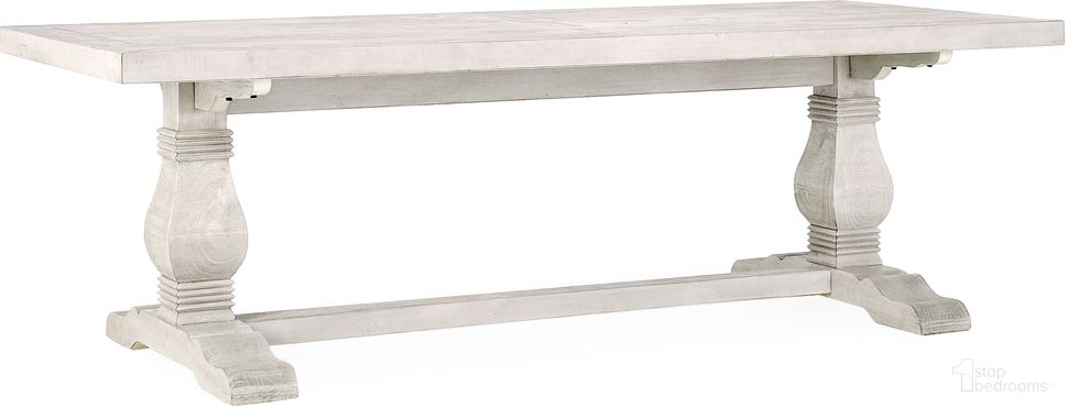 Caleb 94 Inch Dining Table In Distressed Ivory