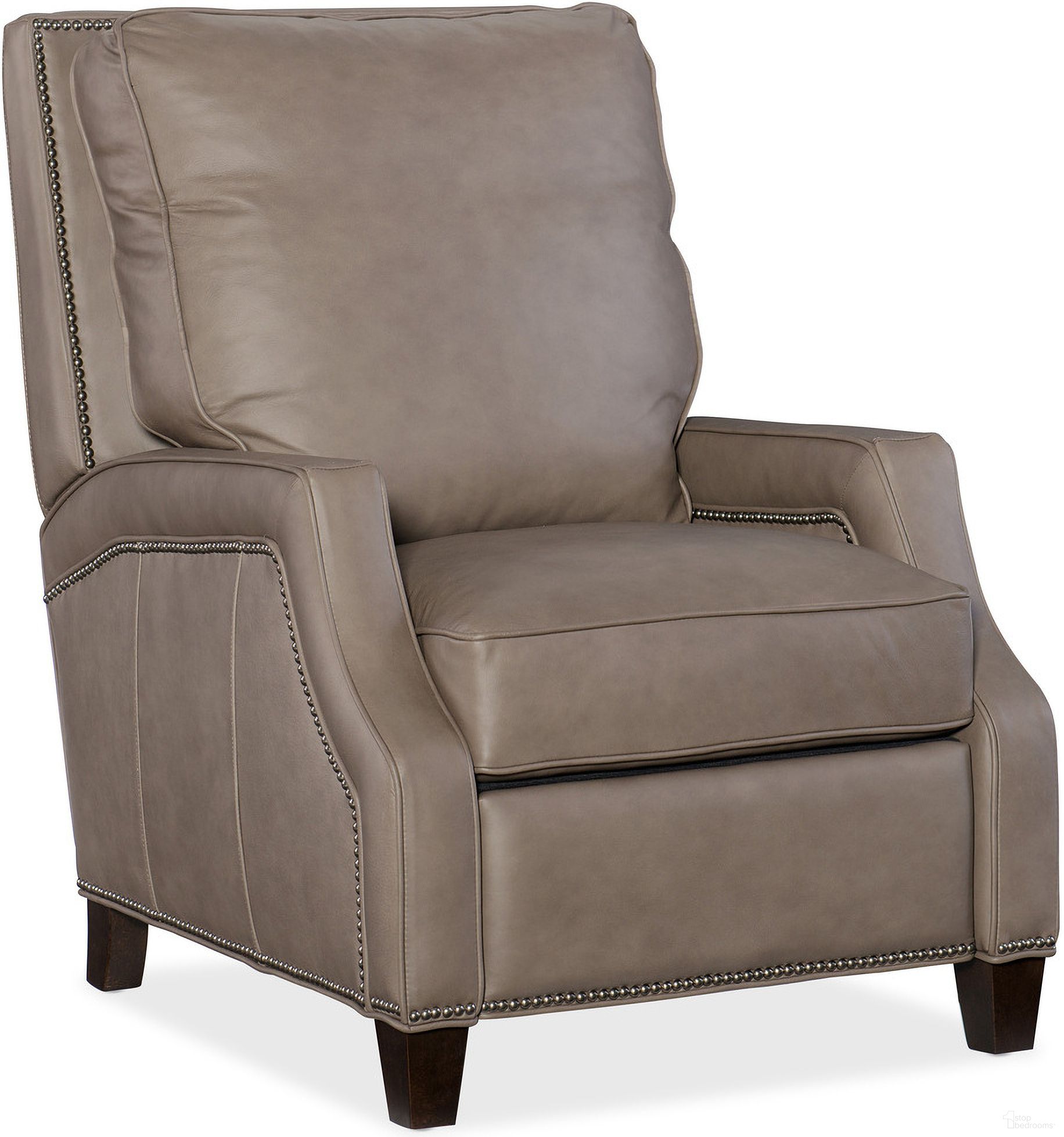 The appearance of RC Caleigh Beige Leather Recliner designed by Hooker in the traditional interior design. This beige piece of furniture was selected by 1StopBedrooms from RC Collection to add a touch of cosiness and style into your home. Sku: RC143-094. Material: Leather.
