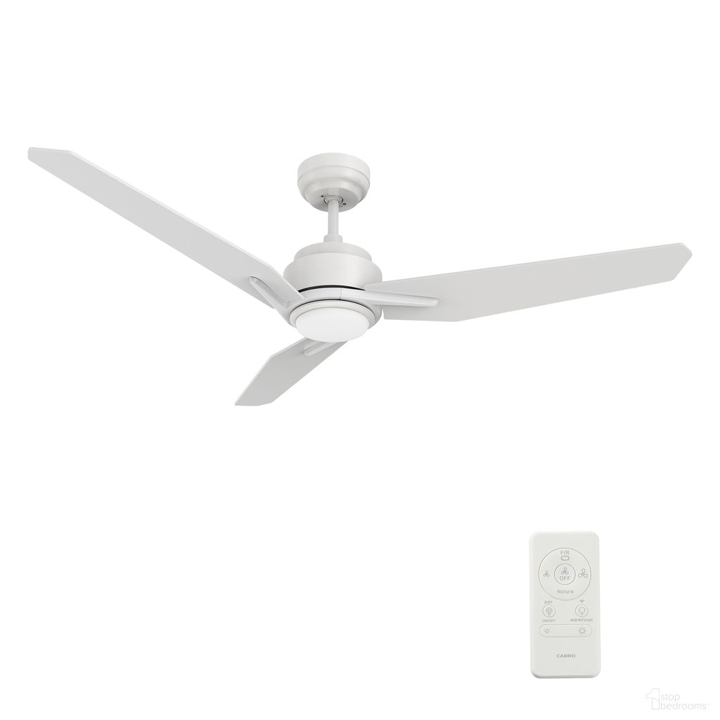 Calen 48 Inch 3-Blade Smart Ceiling Fan with LED Light and Remote In White