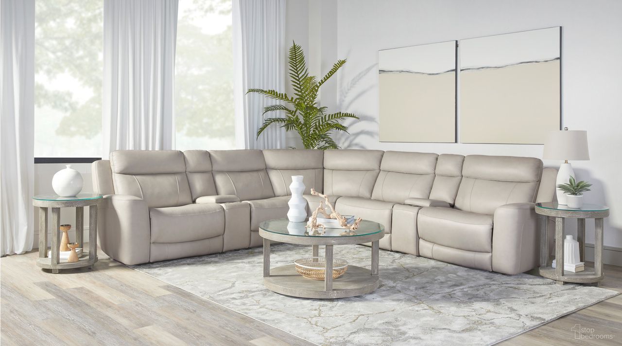 The appearance of Calgary 7-Piece Sectional In Stone designed by Parker House in the traditional interior design. This stone piece of furniture  was selected by 1StopBedrooms from Calgary Collection to add a touch of cosiness and style into your home. Sku: MCGR#811LPH-STNE;MCGR#810PH-STNE;MCGR#850-STNE;MCGR#840-STNE;MCGR#860-STNE;MCGR#860-STNE;MCGR#811RPH-STNE. Material: Top Grain Leather.