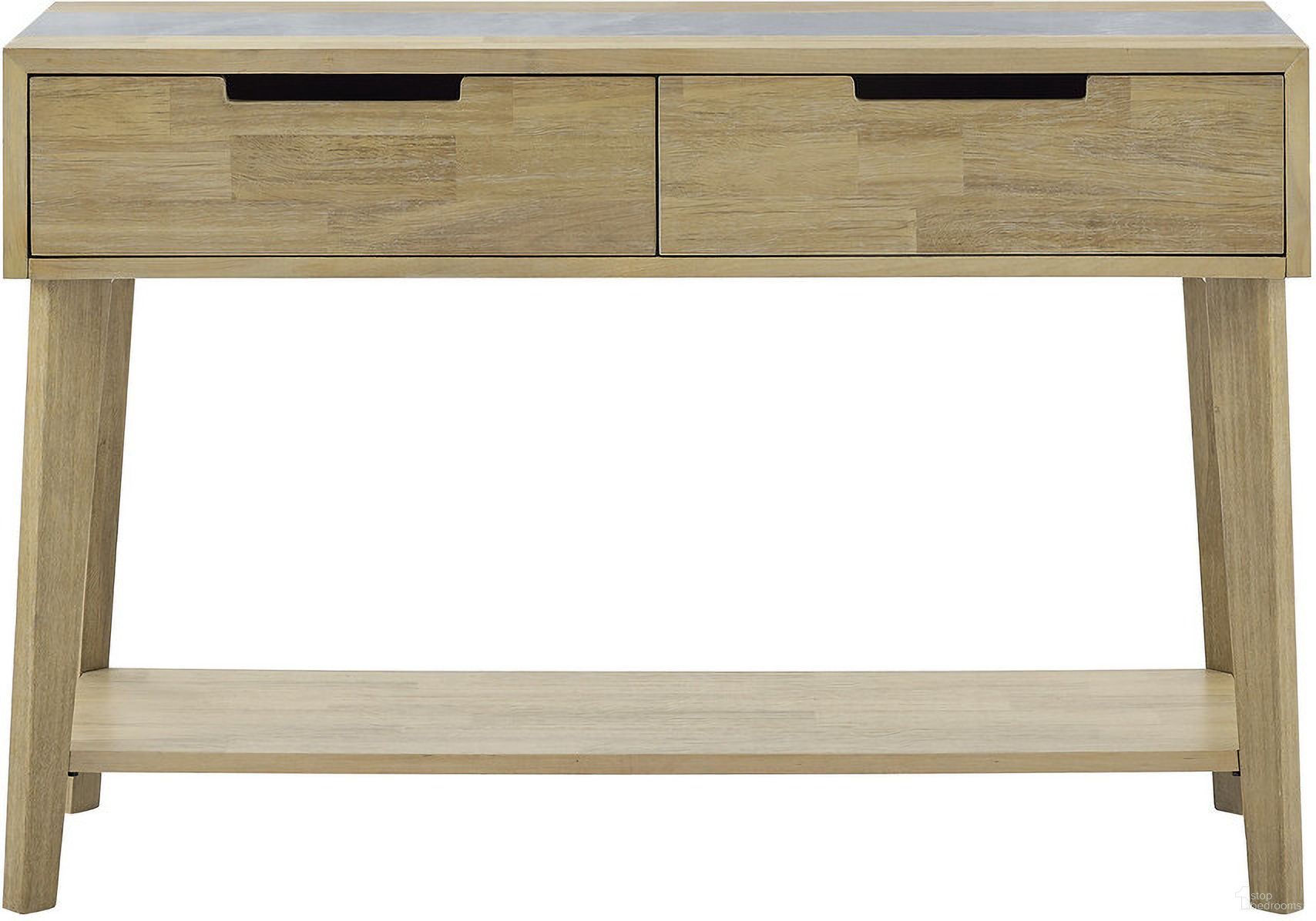 The appearance of Calgary Gray Sintered Stone Sofa Table In Brown designed by Steve Silver in the transitional interior design. This brown piece of furniture  was selected by 1StopBedrooms from Calgary Collection to add a touch of cosiness and style into your home. Sku: CG100S. Material: Plywood.