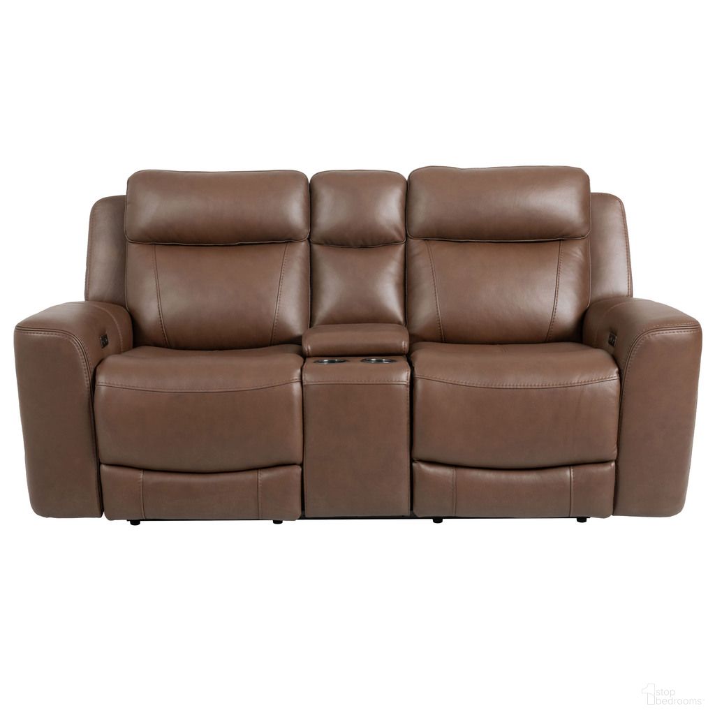 The appearance of Calgary Power Reclining Console Loveseat with Power Headrest In Autumn Umber designed by Parker House in the traditional interior design. This autumn umber piece of furniture was selected by 1StopBedrooms from Calgary Collection to add a touch of cosiness and style into your home. Sku: MCGR#822CPH-ATUB. Material: Top Grain Leather.