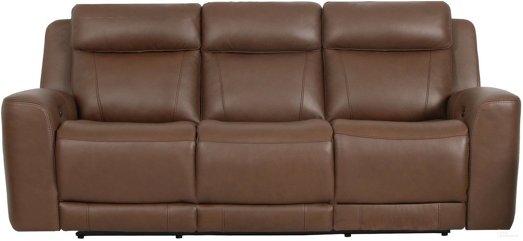 The appearance of Calgary Power Reclining Sofa with Power Headrest In Autumn Umber designed by Parker House in the traditional interior design. This autumn umber piece of furniture  was selected by 1StopBedrooms from Calgary Collection to add a touch of cosiness and style into your home. Sku: MCGR#832PH-ATUB. Material: Top Grain Leather.
