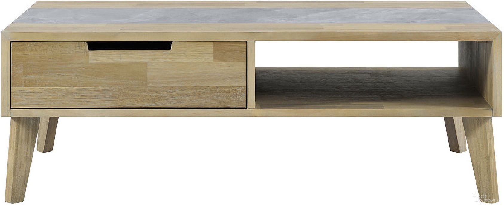 The appearance of Calgary Sintered Stone Cocktail Table In Brown designed by Steve Silver in the modern / contemporary interior design. This brown piece of furniture  was selected by 1StopBedrooms from Calgary Collection to add a touch of cosiness and style into your home. Sku: CG100C. Material: Plywood.