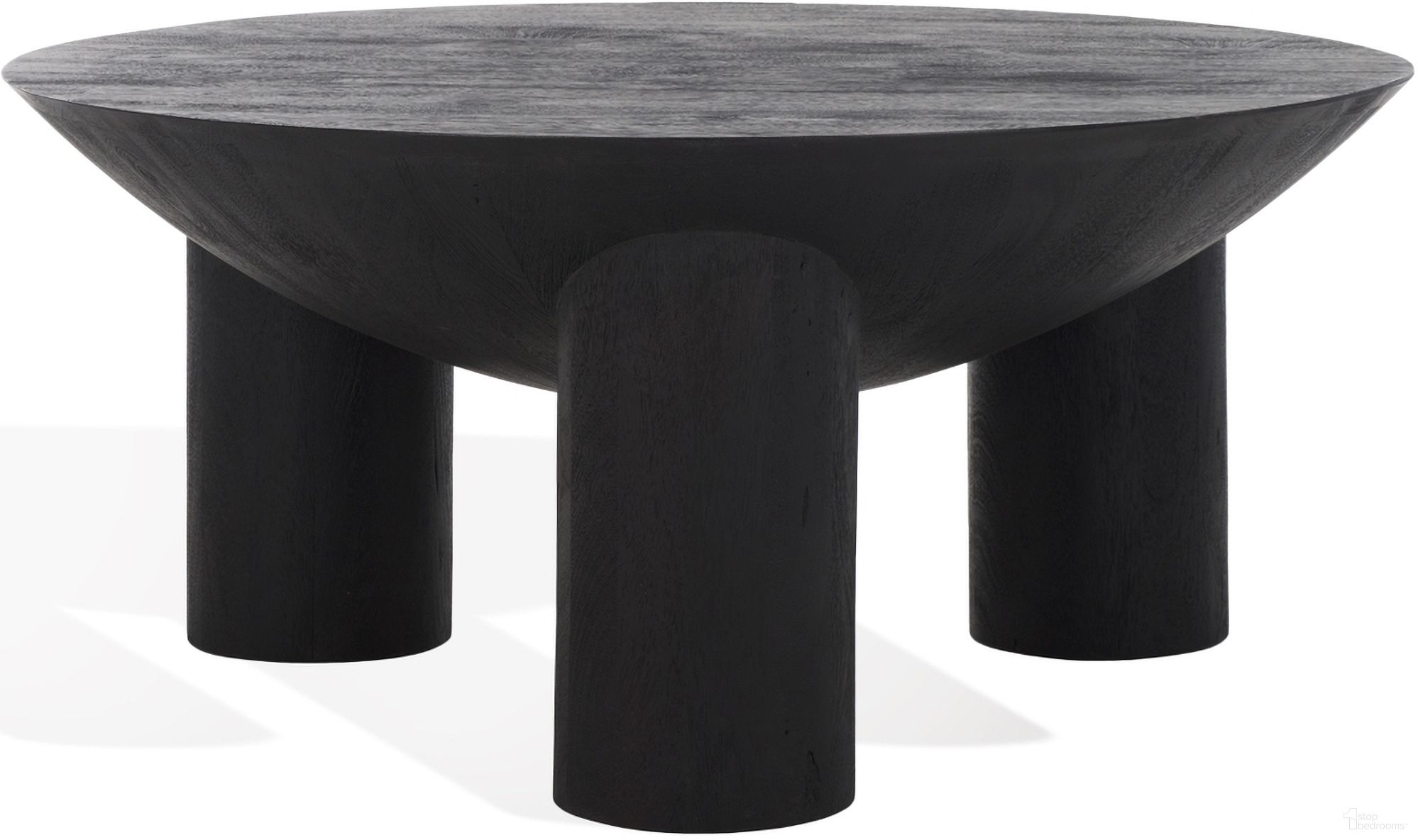 Calhoun Round Wood Coffee Table In Black