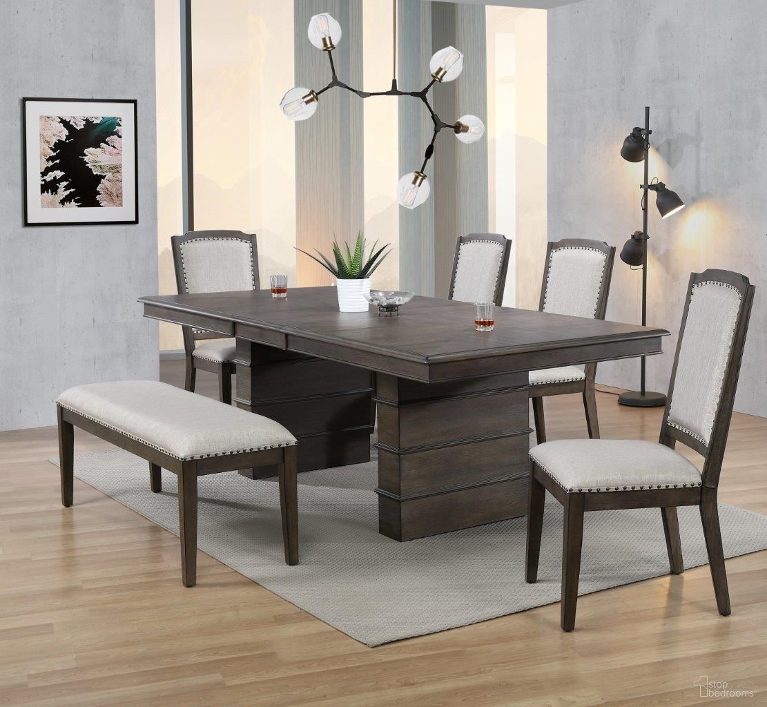 The appearance of Cali Bench 6 Piece Extendable Dining Set designed by Sunset Trading in the modern / contemporary interior design. This brown and gray piece of furniture was selected by 1StopBedrooms from Cali Collection to add a touch of cosiness and style into your home. Sku: DLU-CA113-T;DLU-CA113-B;DLU-CA-C113-RTA;DLU-CA-C113-RTA;DLU-CA113-BEN. Material: Wood.