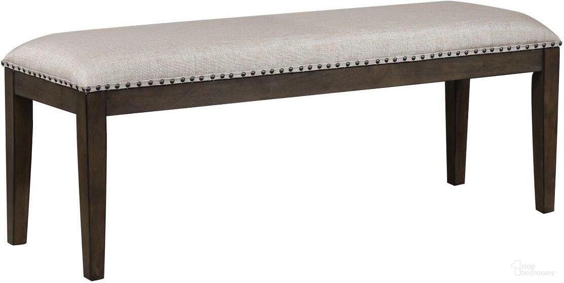 The appearance of Cali Nailheads Bench designed by Sunset Trading in the traditional interior design. This brown and gray piece of furniture  was selected by 1StopBedrooms from Cali Collection to add a touch of cosiness and style into your home. Sku: DLU-CA113-BN. Material: Wood.