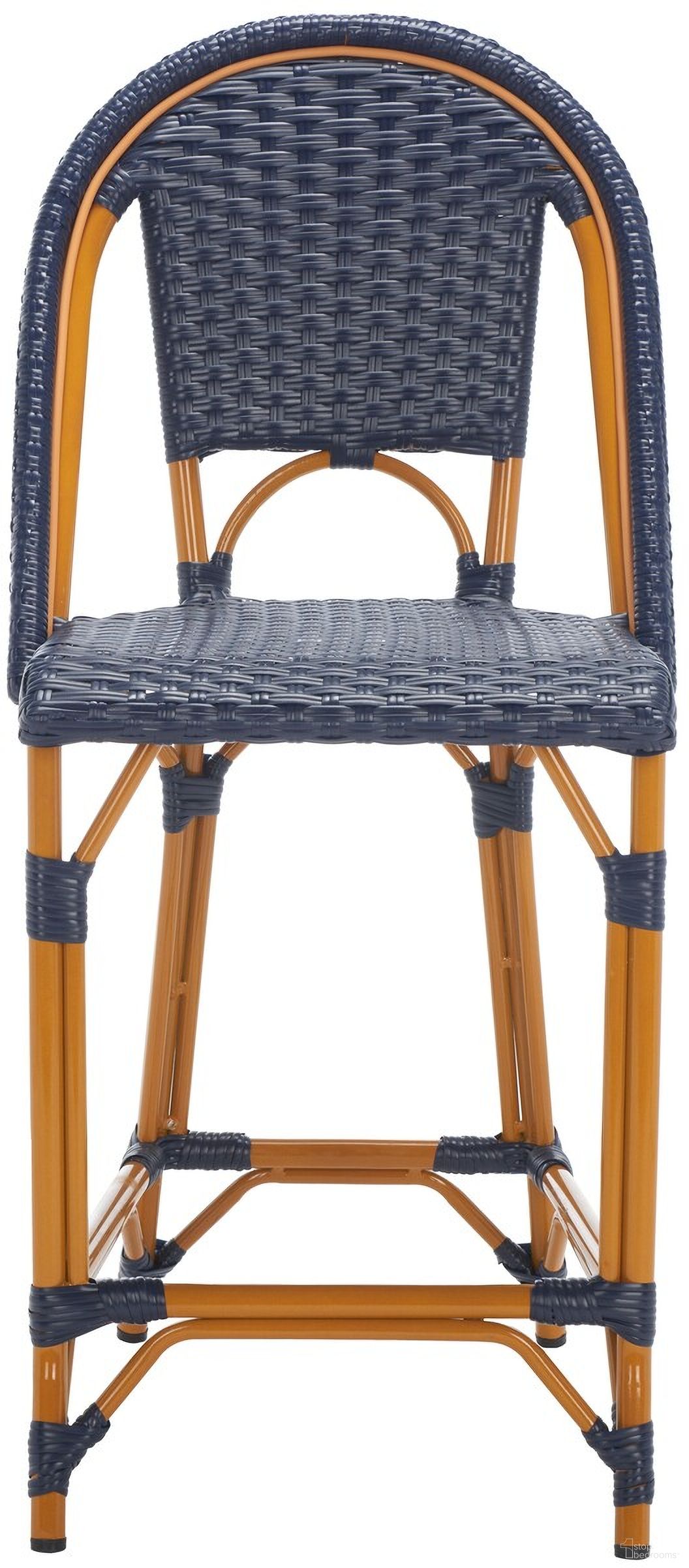 The appearance of California Counter Stool in Navy designed by Safavieh in the transitional interior design. This dark navy piece of furniture was selected by 1StopBedrooms from California Collection to add a touch of cosiness and style into your home. Sku: PAT7532B. Material: Aluminum.