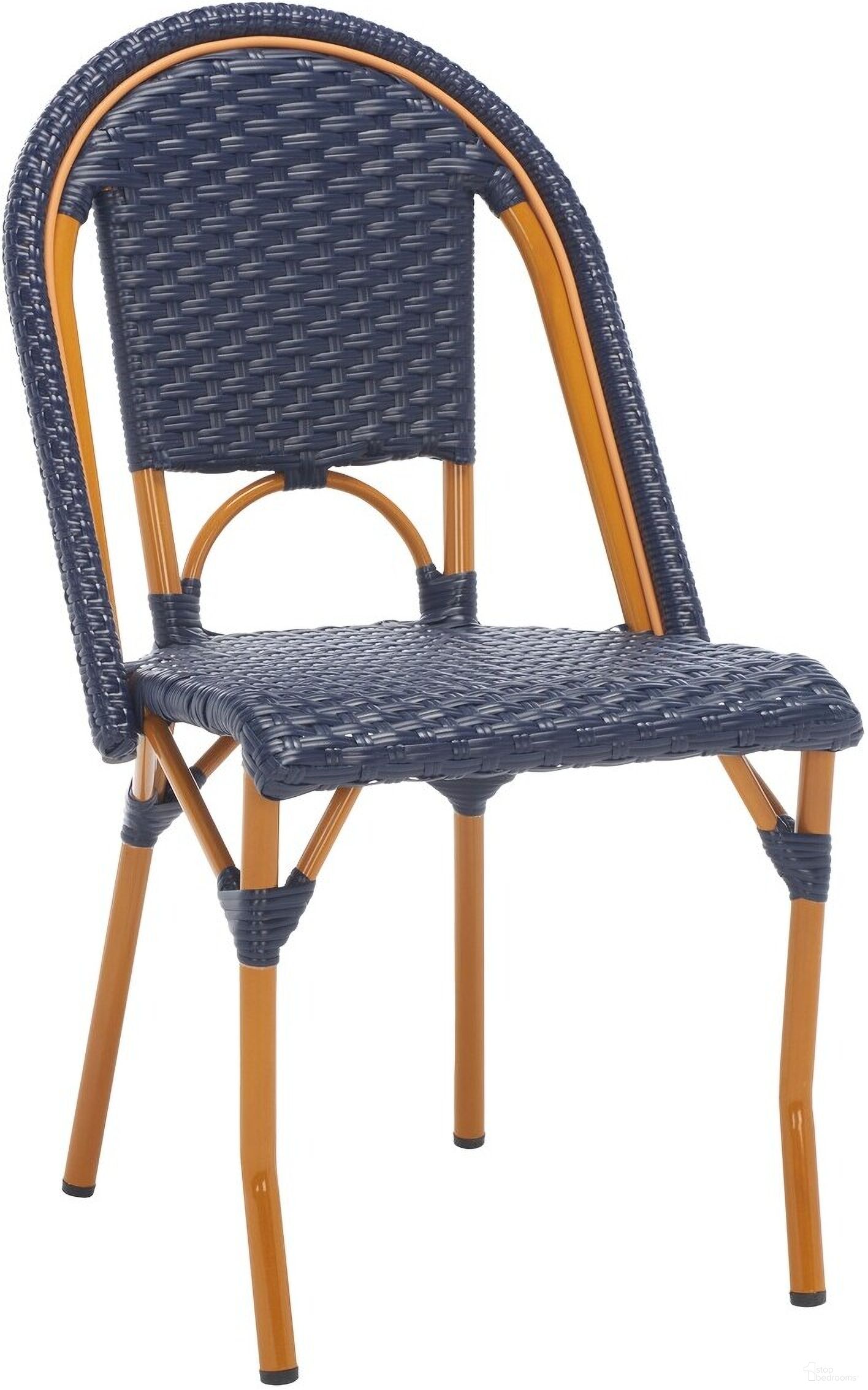 The appearance of California Side Chair Set of 2 in Navy PAT7530B-SET2 designed by Safavieh in the transitional interior design. This dark navy piece of furniture was selected by 1StopBedrooms from California Collection to add a touch of cosiness and style into your home. Sku: PAT7530B-SET2. Material: Aluminum.