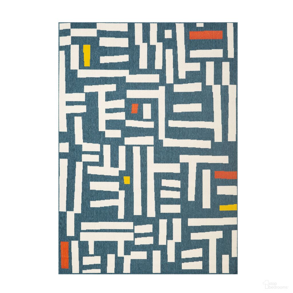 Calira Brixo Evette Rios Graphic Print Indoor/Outdoor Area Rug In Navy and White