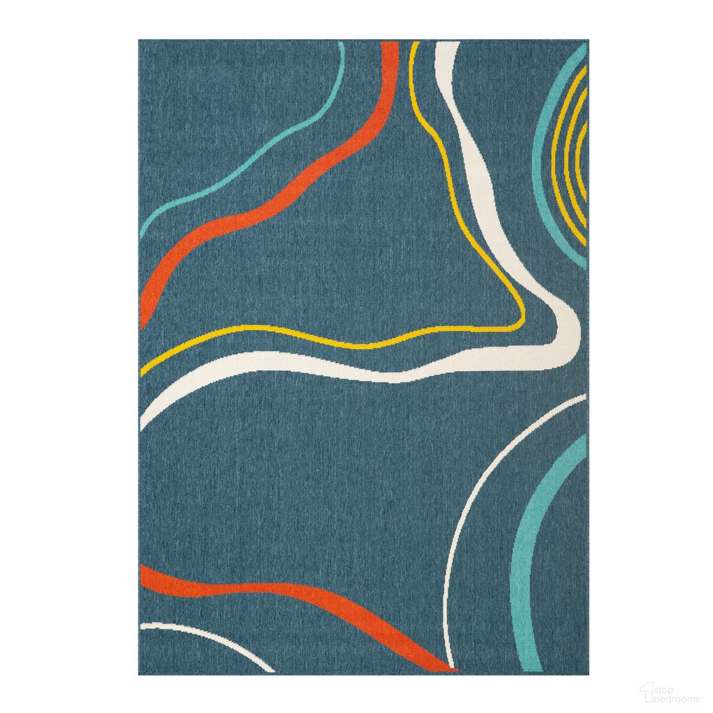 Calira Haelo Evette Rios Graphic Print Indoor/Outdoor Area Rug In Navy and Multi