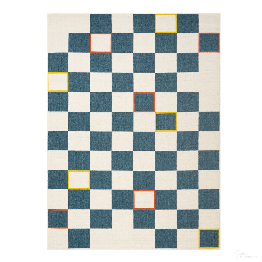 Calira Votra Evette Rios Checkered Indoor/Outdoor Area Rug In Navy and White