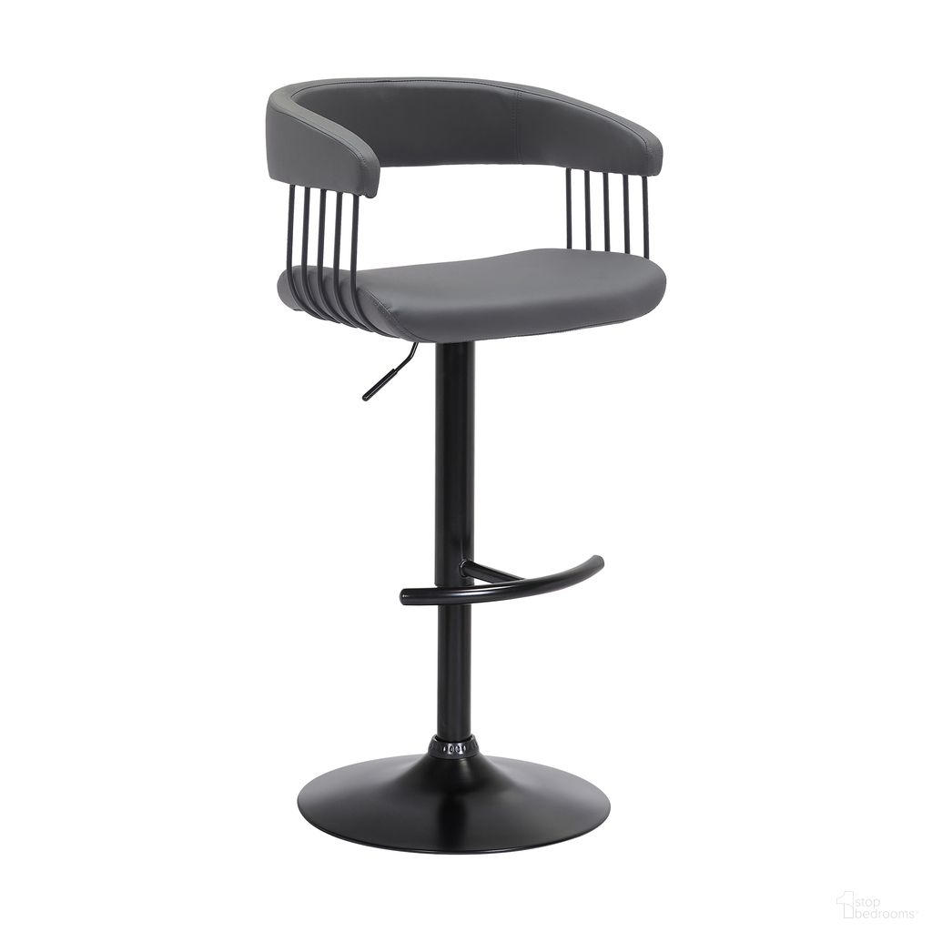 Calista Adjustable Bar Stool In Gray and Black