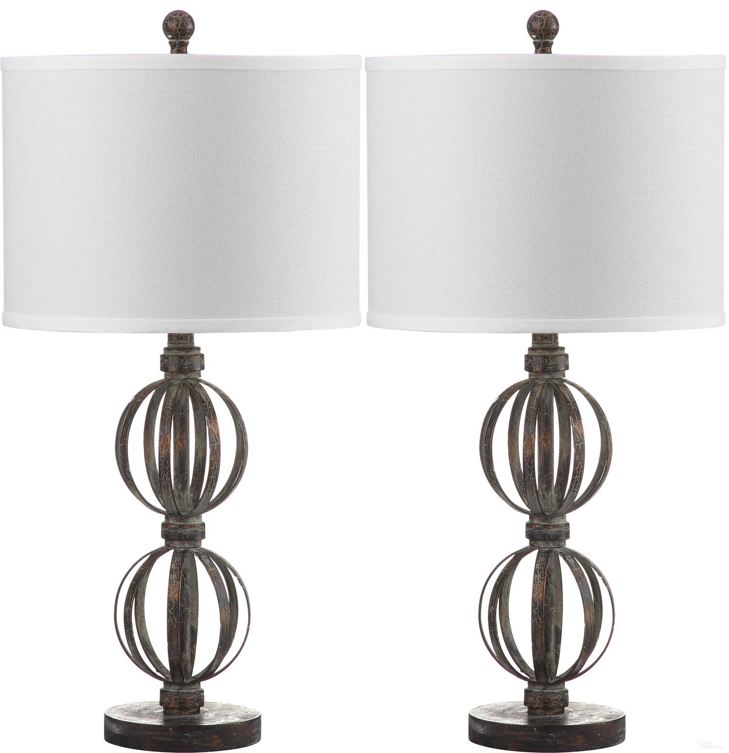 The appearance of Calista Oil Rubbed Brown 27.75 Inch Double Sphere Table Lamp Set of 2 designed by Safavieh in the modern / contemporary interior design. This oil rubbed bronze finsh piece of furniture  was selected by 1StopBedrooms from Safavieh LIT Collection to add a touch of cosiness and style into your home. Sku: LIT4313A-SET2. Material: Iron.